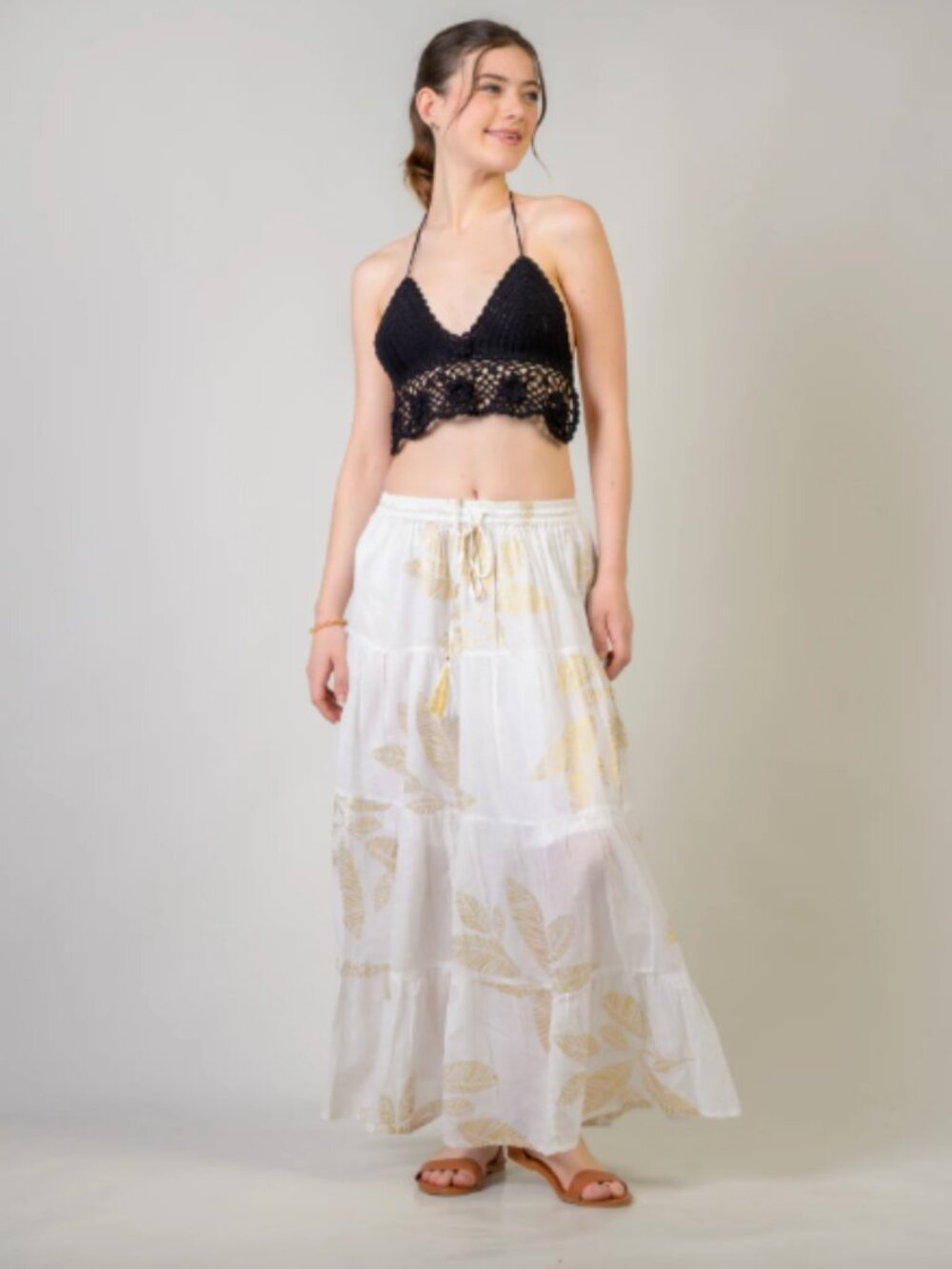 39. Rhea Foil and Leaf Skirt